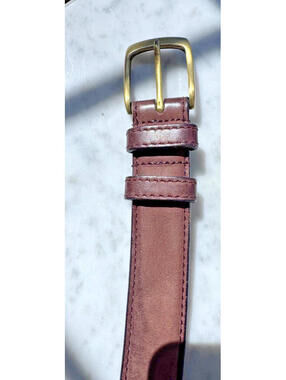 Coach Mens Leather Belt Size 38 With Solid Brass Buckle Golden Tan 3877
